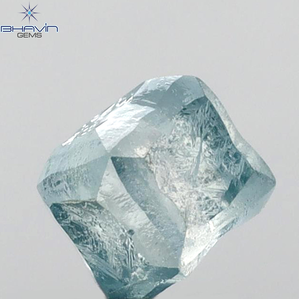 1.40 CT Rough Shape Enhanced Blue Color VS2 Clarity (5.11 MM)