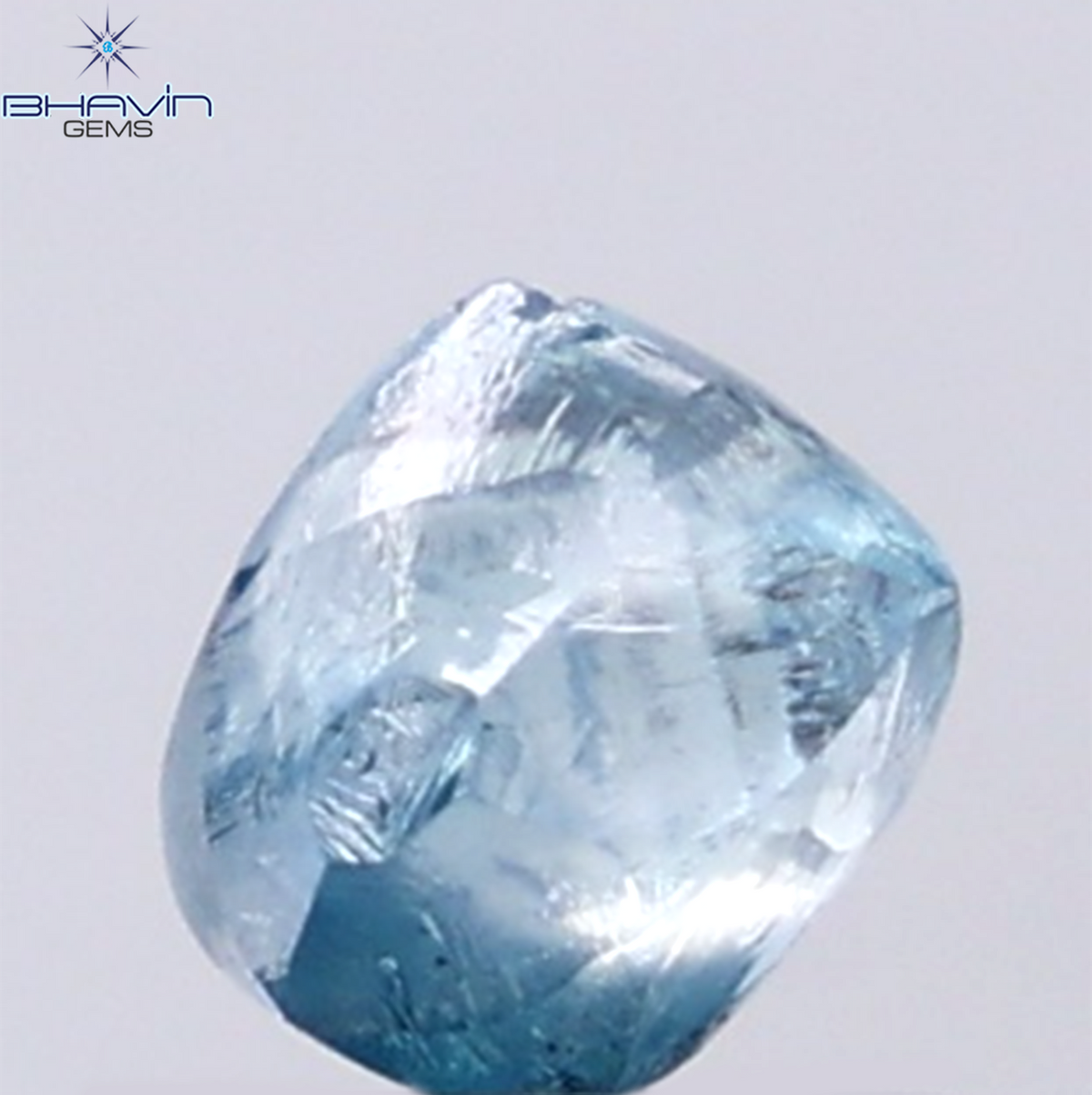 1.09 CT Natural Rough Diamond Enhanced Blue Color Clarity SI (5.55 MM)