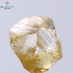 2.07 CT Rough Natural Diamond Yellow Orange Color SI Clarity (7.16 MM)