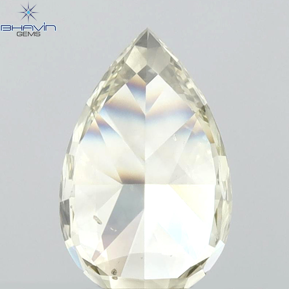 1.01 CT Pear Shape Natural Diamond Green Yellow Color SI1 Clarity (7.97 MM)