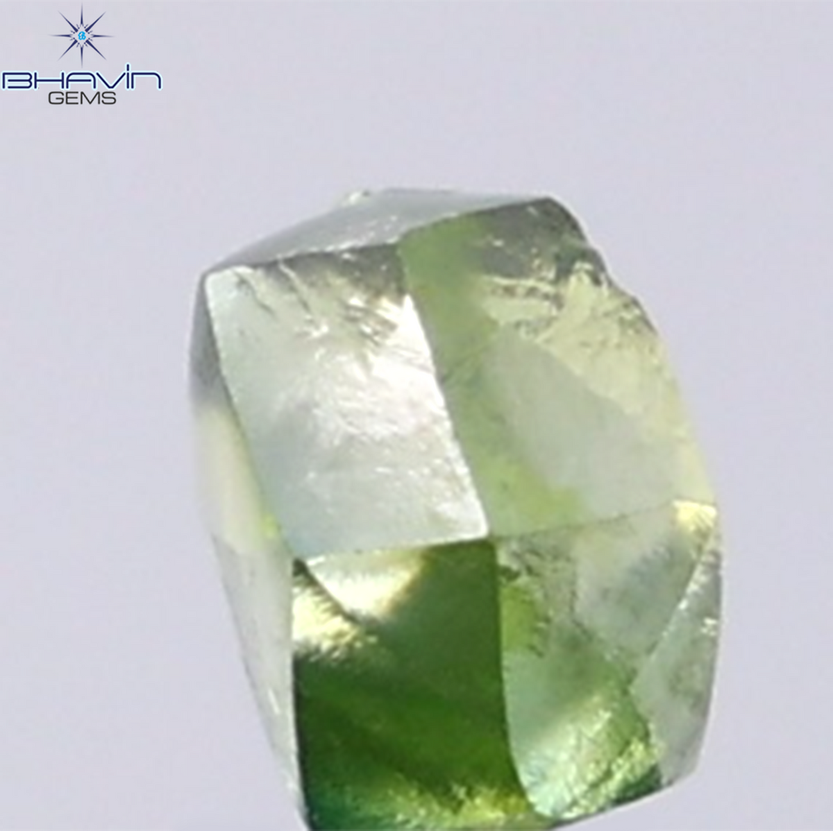 1.08 CT Natural Rough Diamond Enhanced Green Color Clarity VS (6.00 MM)