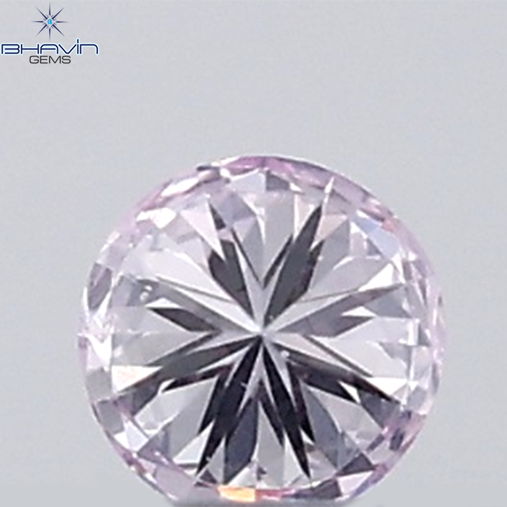 0.18 CT ラウンド ローズ カット シェイプ 天然ダイヤモンド ピンク色 I2 クラリティ (3.86 MM)