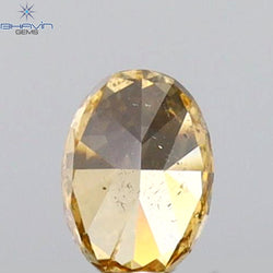 0.22 CT Oval Shape Natural Diamond Orange Color SI1 Clarity (4.24 MM)