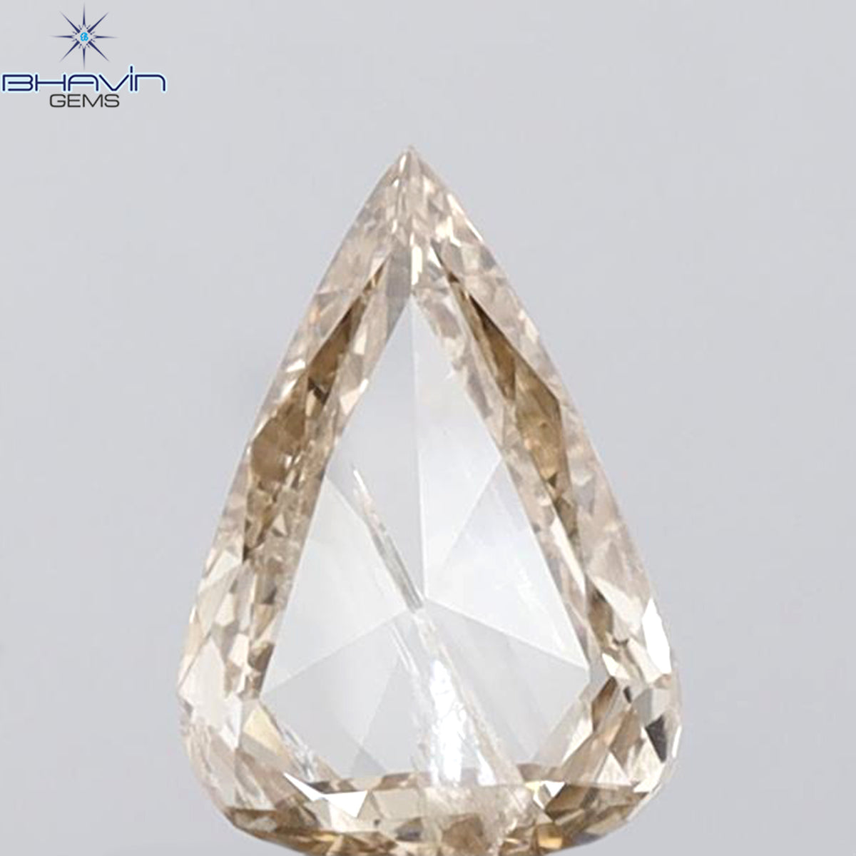 1.28 CT ペアシェイプ 天然ダイヤモンド オレンジブラウンカラー I2 クラリティ (9.91 MM)