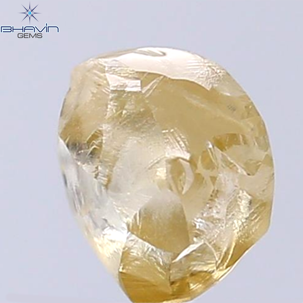 1.90 CT Rough Shape Natural Diamond Orange Yellow Color VS2 Clarity (7.20 MM)