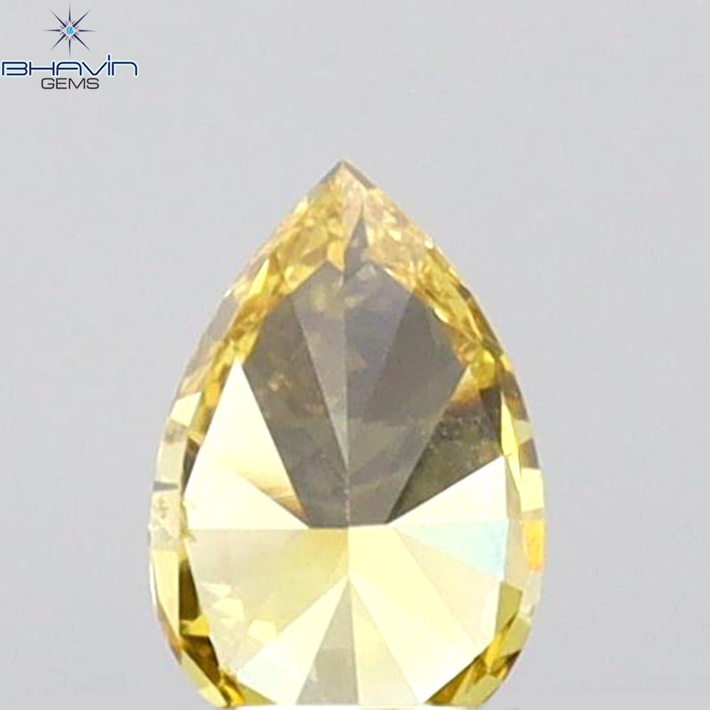 0.21 CT Pear Shape Natural Diamond Orange (Chameleon) Color VS1 Clarity (4.80 MM)