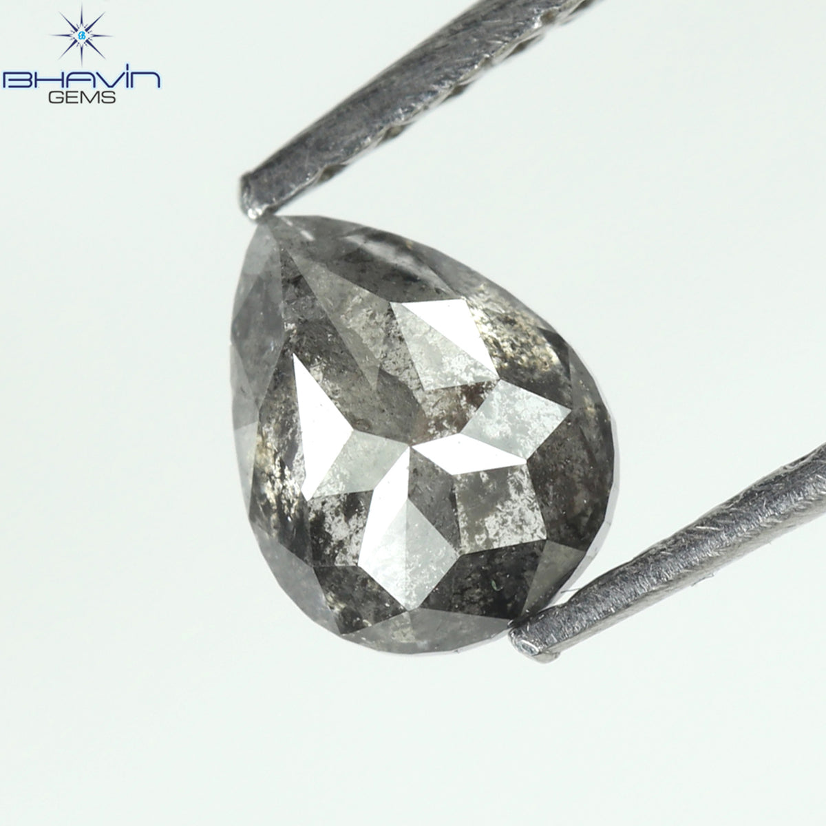 0.50 CT Natural Pear Diamond Salt and Pepper Color Clarity I3 (5.57 MM)
