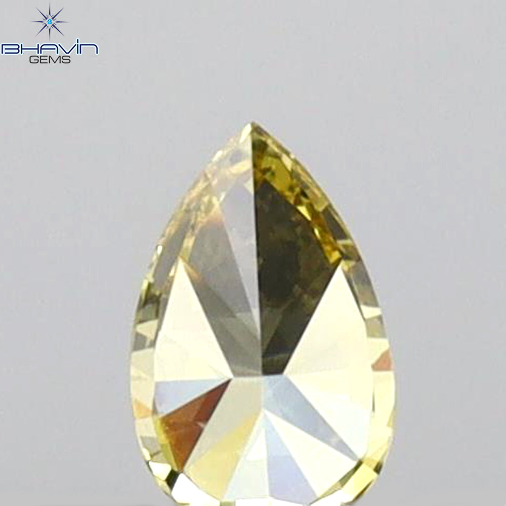 0.14 CT Pear Shape Natural Diamond Green (Chameleon) Color VS1 Clarity (4.17 MM)