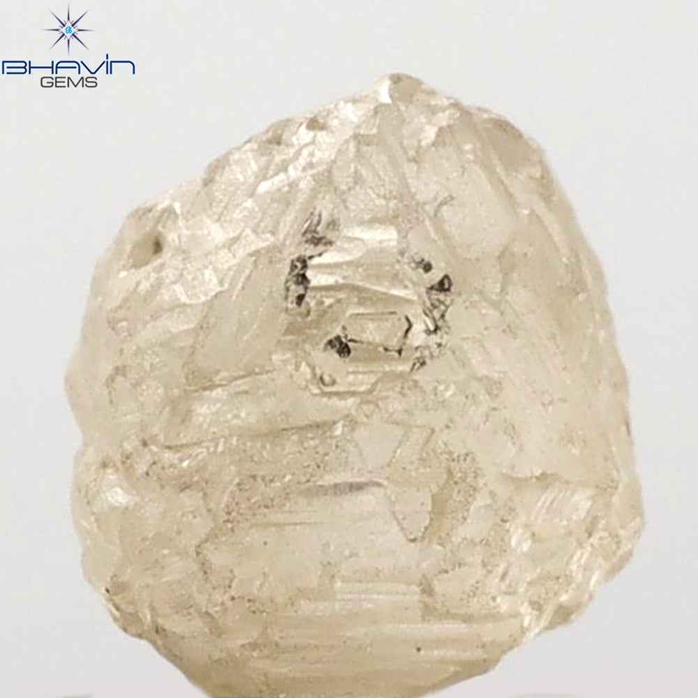1.39 CT Rough Shape Natural Diamond Brown Color SI Clarity (6.32 MM)