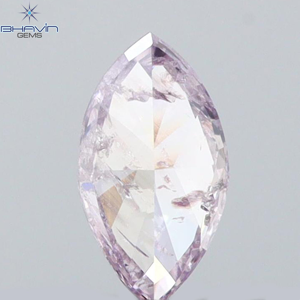0.14 CT Marquise Shape Natural Loose Diamond Pink Color I1 Clarity (4.90 MM)