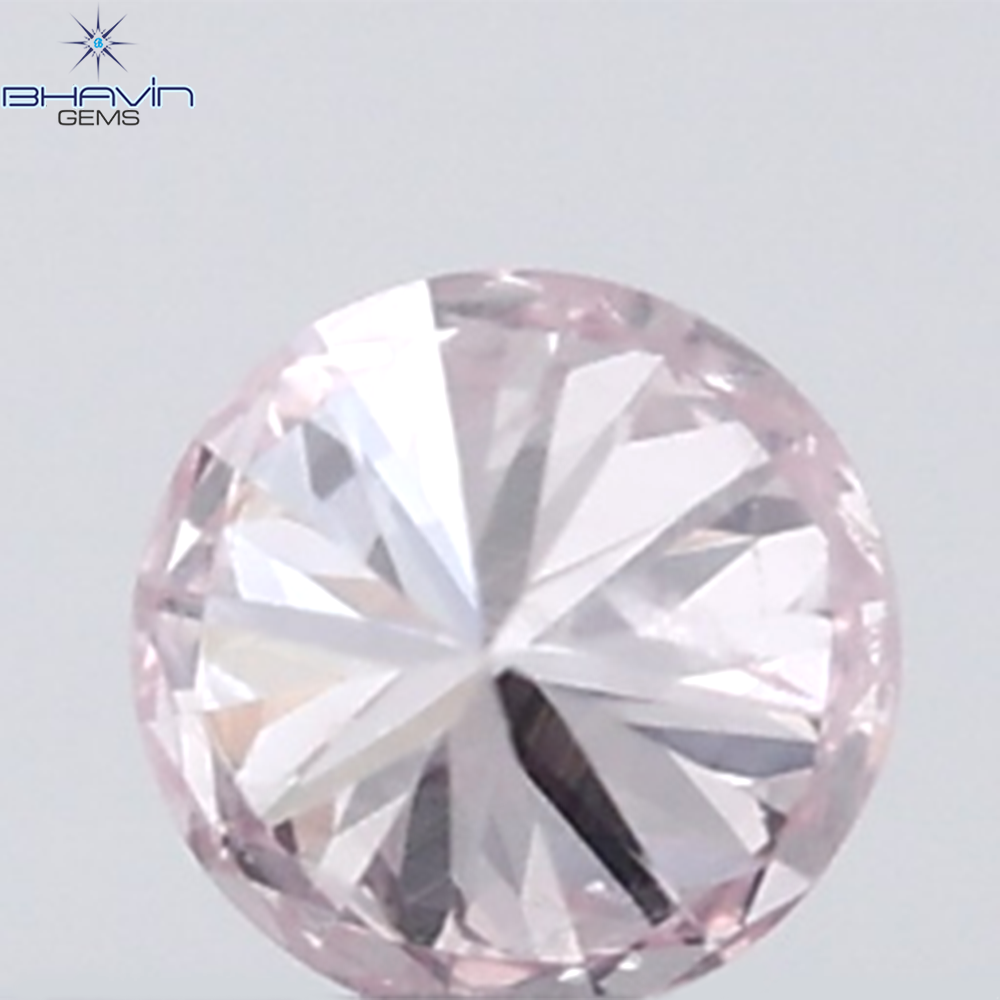 0.07 CT Round Natural Diamond Pink Color SI2 Clarity