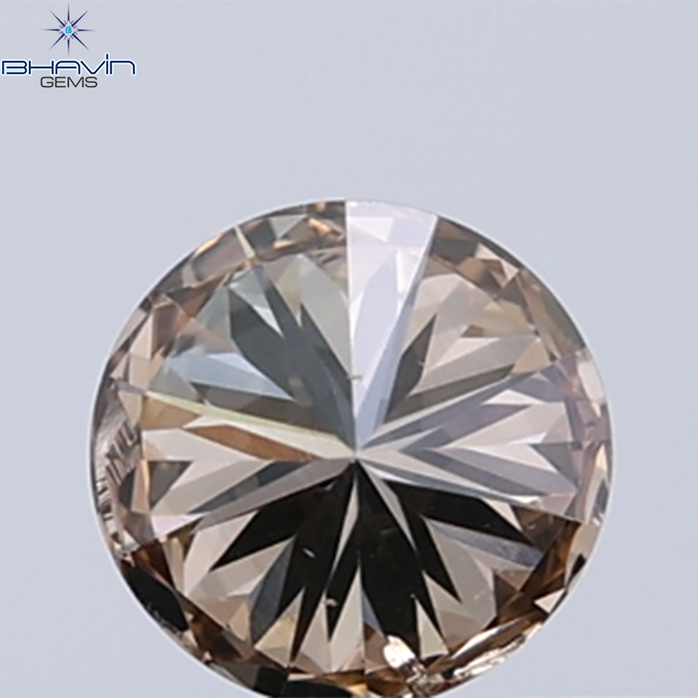 0.34 CT Natural Round Diamond Brown Color Clarity SI1 (4.37 MM)