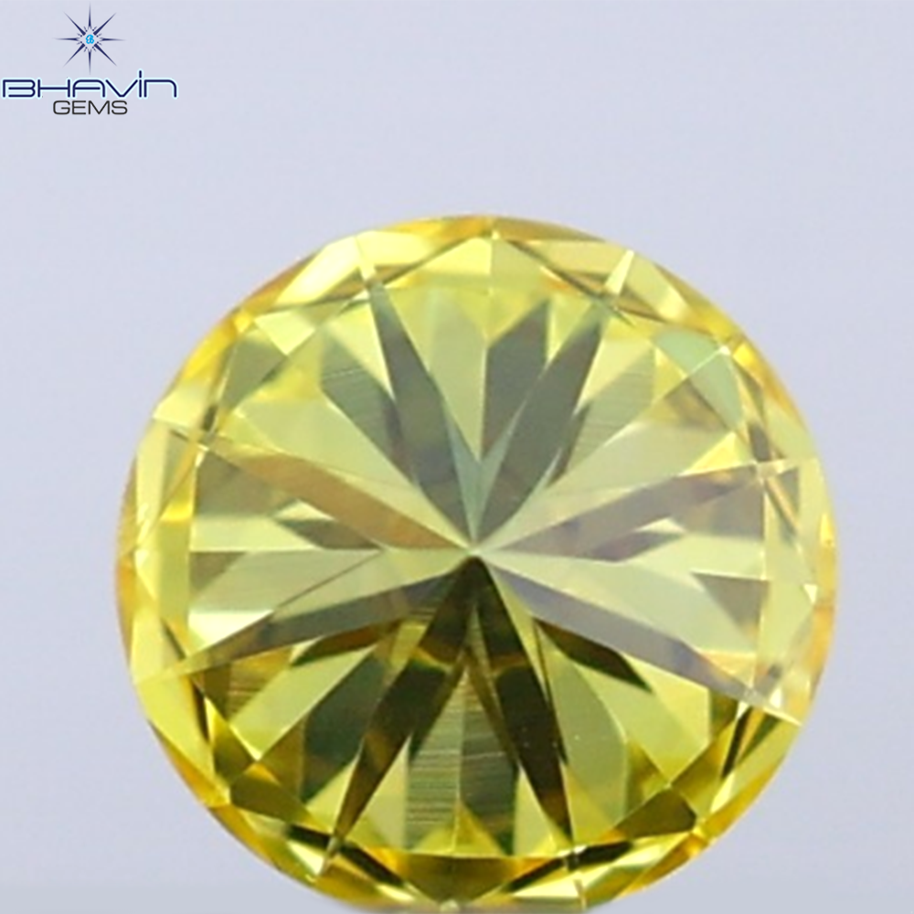 0.07 CT Round Cut Natural Diamond Yellow Color VS1 Clarity