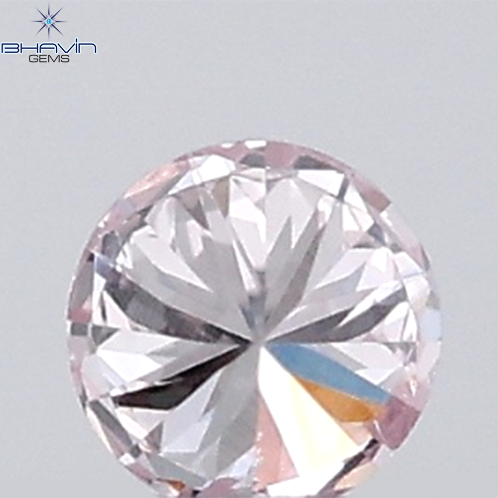 0.18 CT ラウンド ローズ カット シェイプ 天然ダイヤモンド ピンク色 I2 クラリティ (3.86 MM)