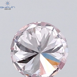 0.18 CT ラウンド ローズ カット シェイプ 天然ダイヤモンド ピンク色 I2 クラリティ (3.86 MM)