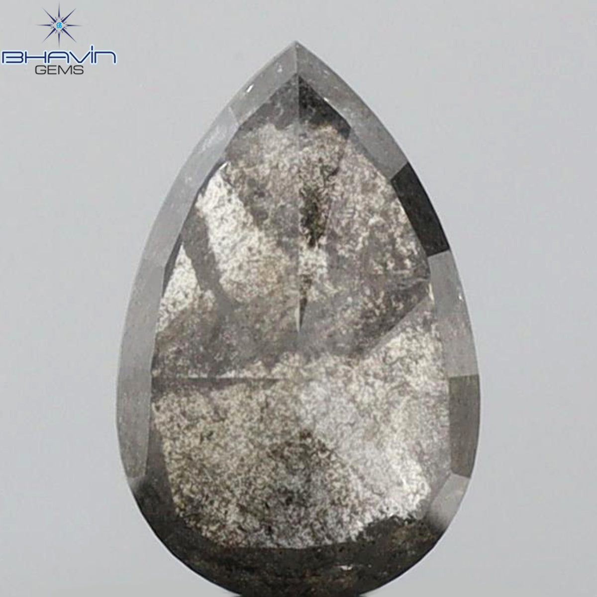 0.80 CT Pear Shape Natural Loose Diamond Salt And Pepper Color I3 Clarity (7.24 MM)