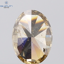 1.03 CT Oval Diamond Natural Brown Color I1 Clarity (7.41 MM)