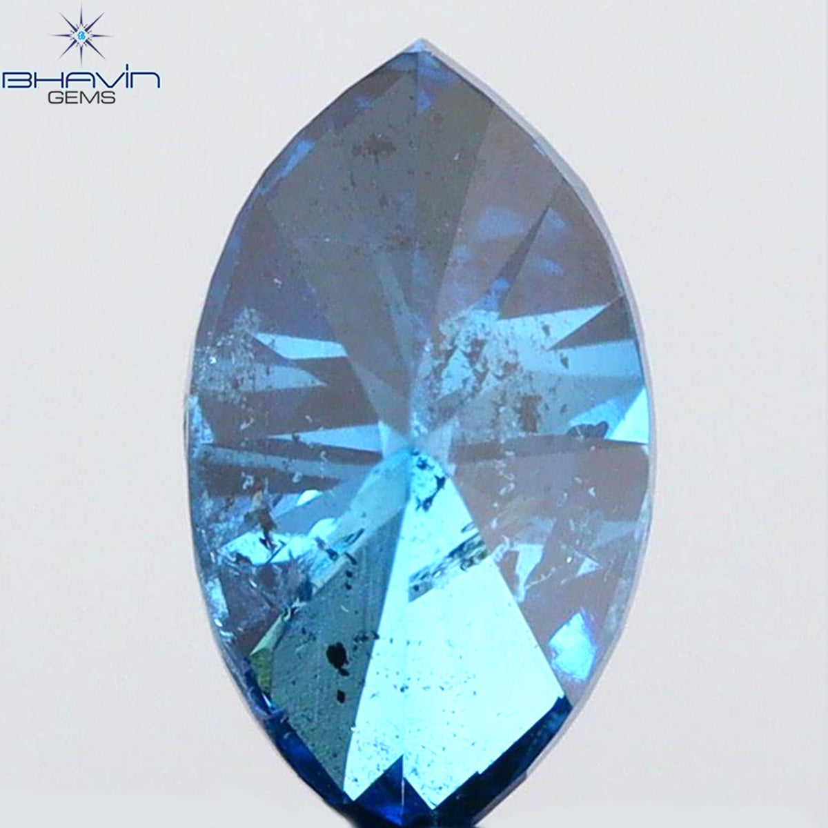 0.45 CT Natural Marquise Diamond Enhanced Blue Color Clarity I1 (6.30 MM)