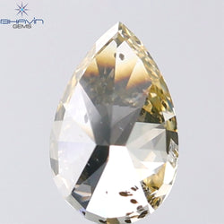 1.01 CT Pear Shape Natural Diamond Brown Yellow Color SI2 Clarity (7.99 MM)