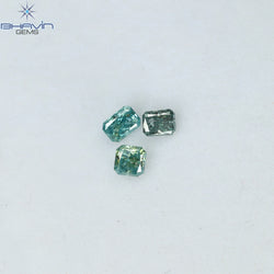 0.29 CT/3 Pcs Radiant Diamond Blue Color Natural Diamond Clarity SI2 (3.18 MM)