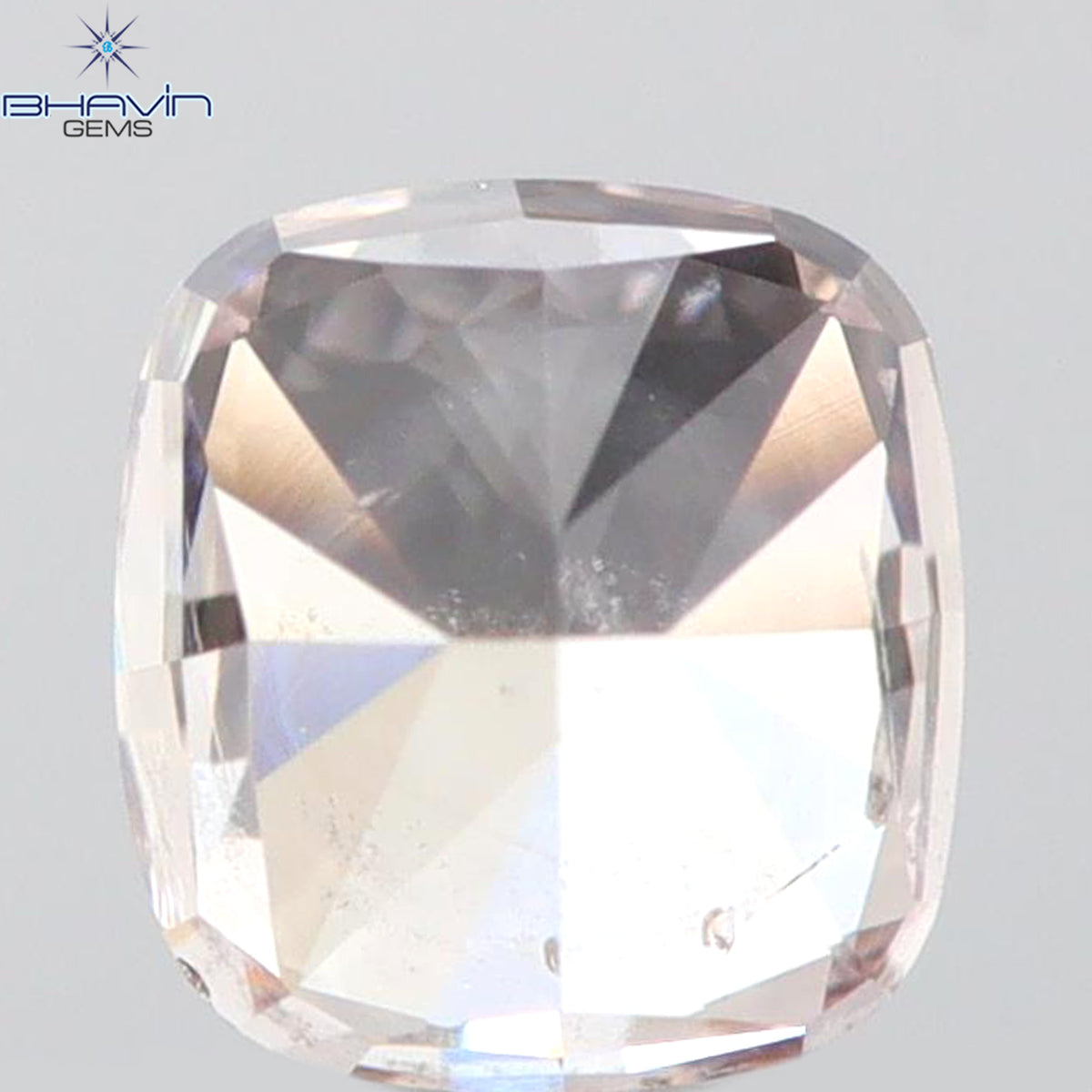 GIA Certified 0.41 CT Natural Cushion Diamond Light Brown-Pink Color Clarity SI2 (4.06 MM)