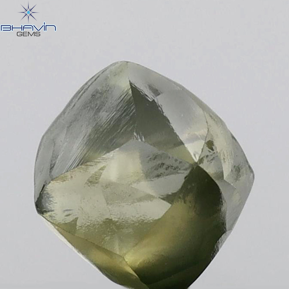 1.94 CT Natural Rough Diamond Enhanced Green Color Clarity SI1 (5.90 MM)