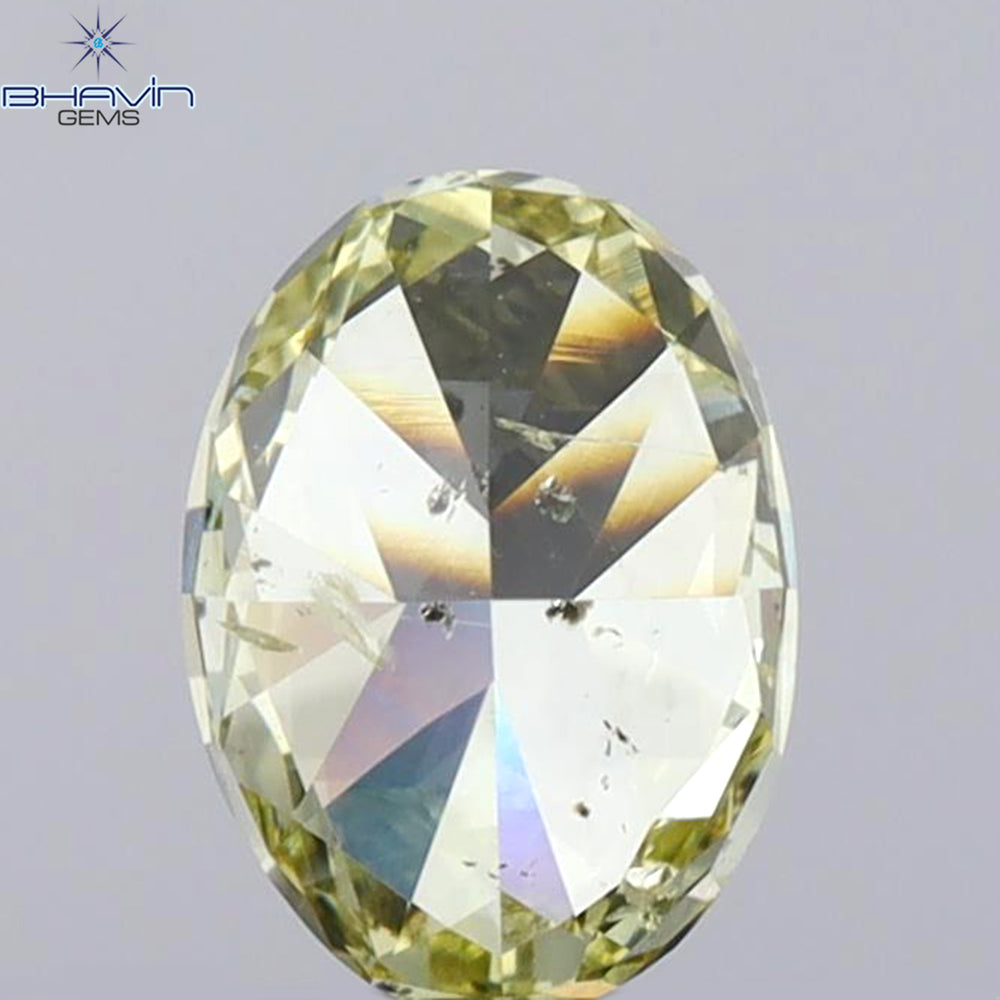 1.01 CT Oval Shape Natural Diamond Yellow Color I1 Clarity (6.90 MM)