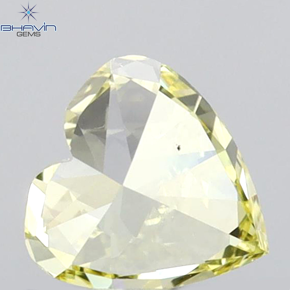 0.51 CT Heart Shape Natural Diamond Yellow Color VS2 Clarity (5.12 MM)