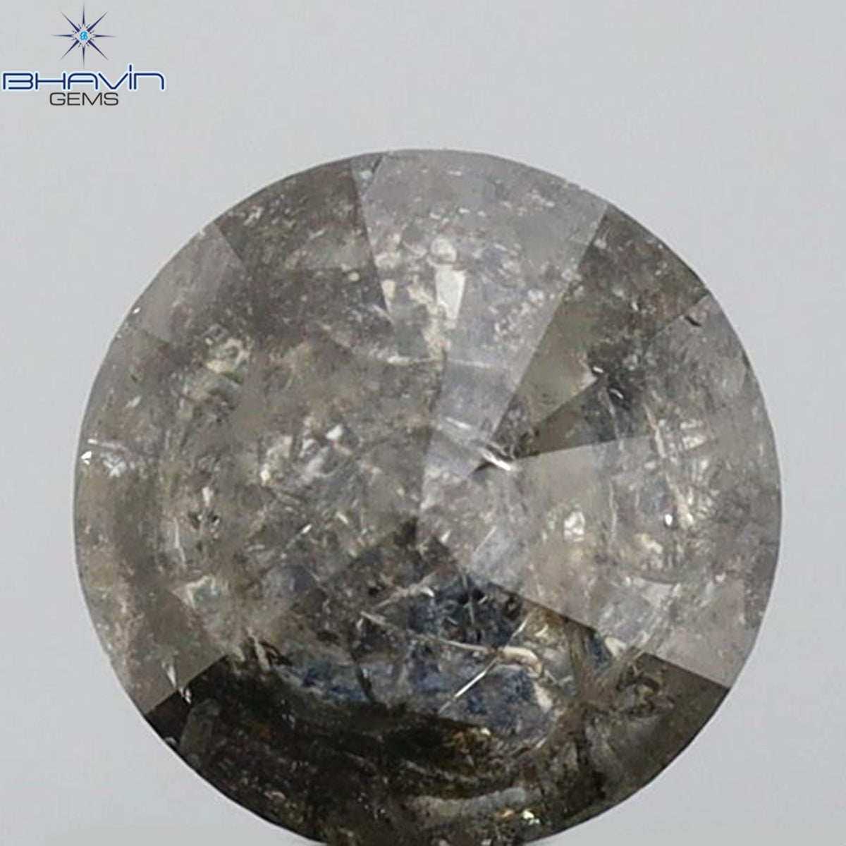0.99 CT Natural Round Salt And Papper Diamond I3 Clarity (6.00 MM)