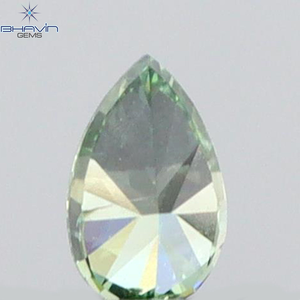 0.07 CT Natural Pear Diamond Enhanced Vivid Green Color Clarity VS2 (3.25 MM)