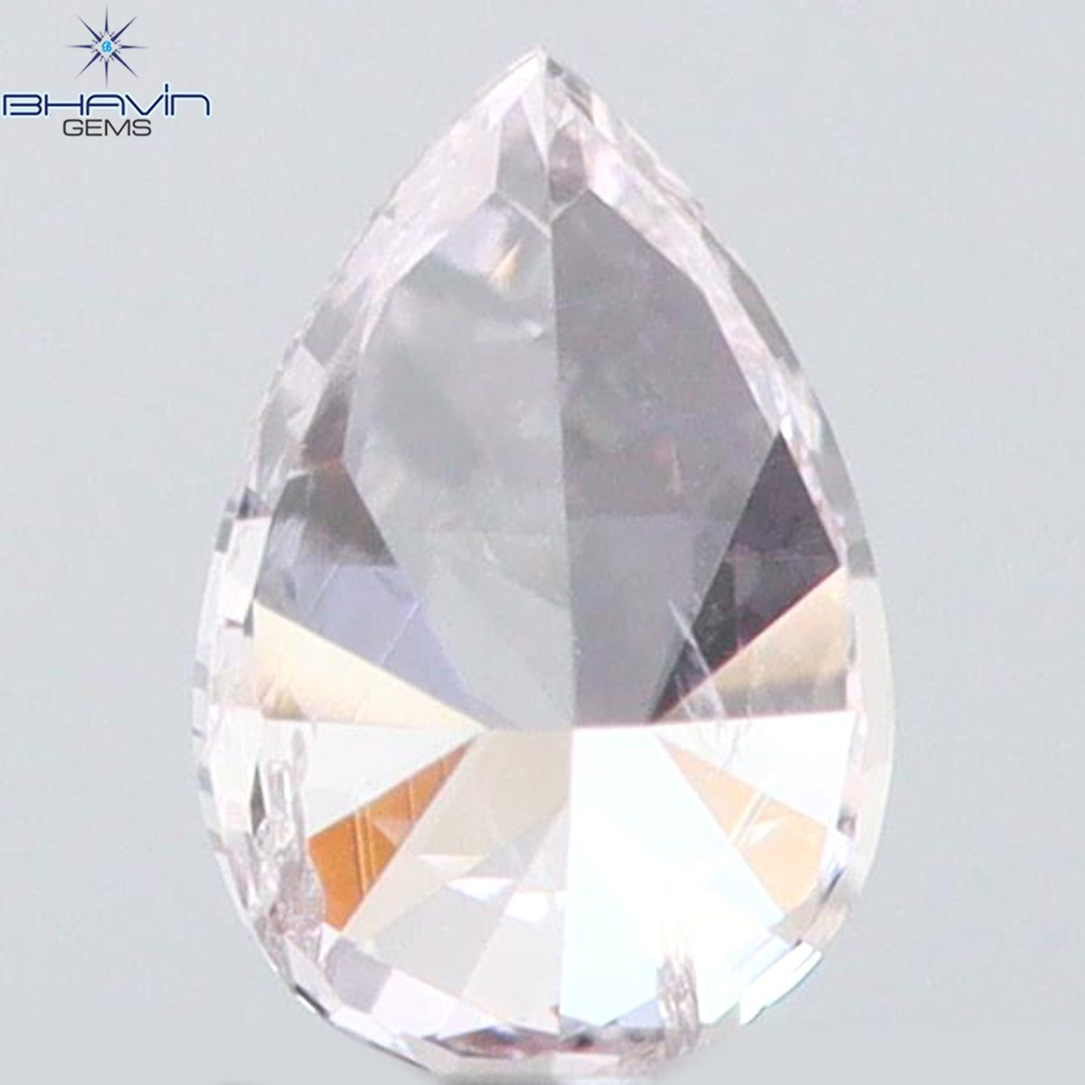 0.08 CT ペアシェイプ ナチュラル ダイヤモンド ピンク色 VS1 クラリティ (3.45 MM)