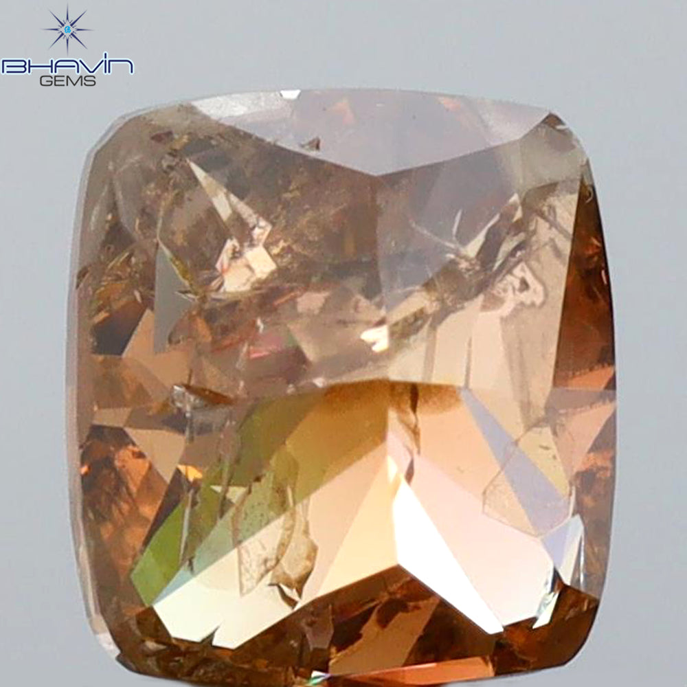 1.20 CT Cushion Shape Natural Diamond Brown Pink Color I3 Clarity (6.15 MM)