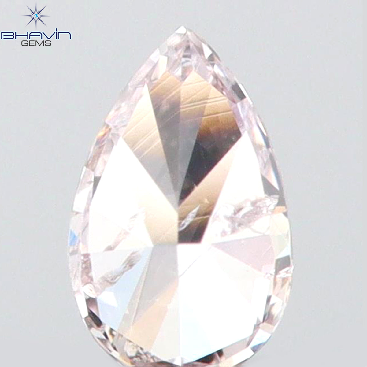 0.08 CT ペアシェイプ ナチュラル ダイヤモンド ピンク色 VS1 クラリティ (3.45 MM)