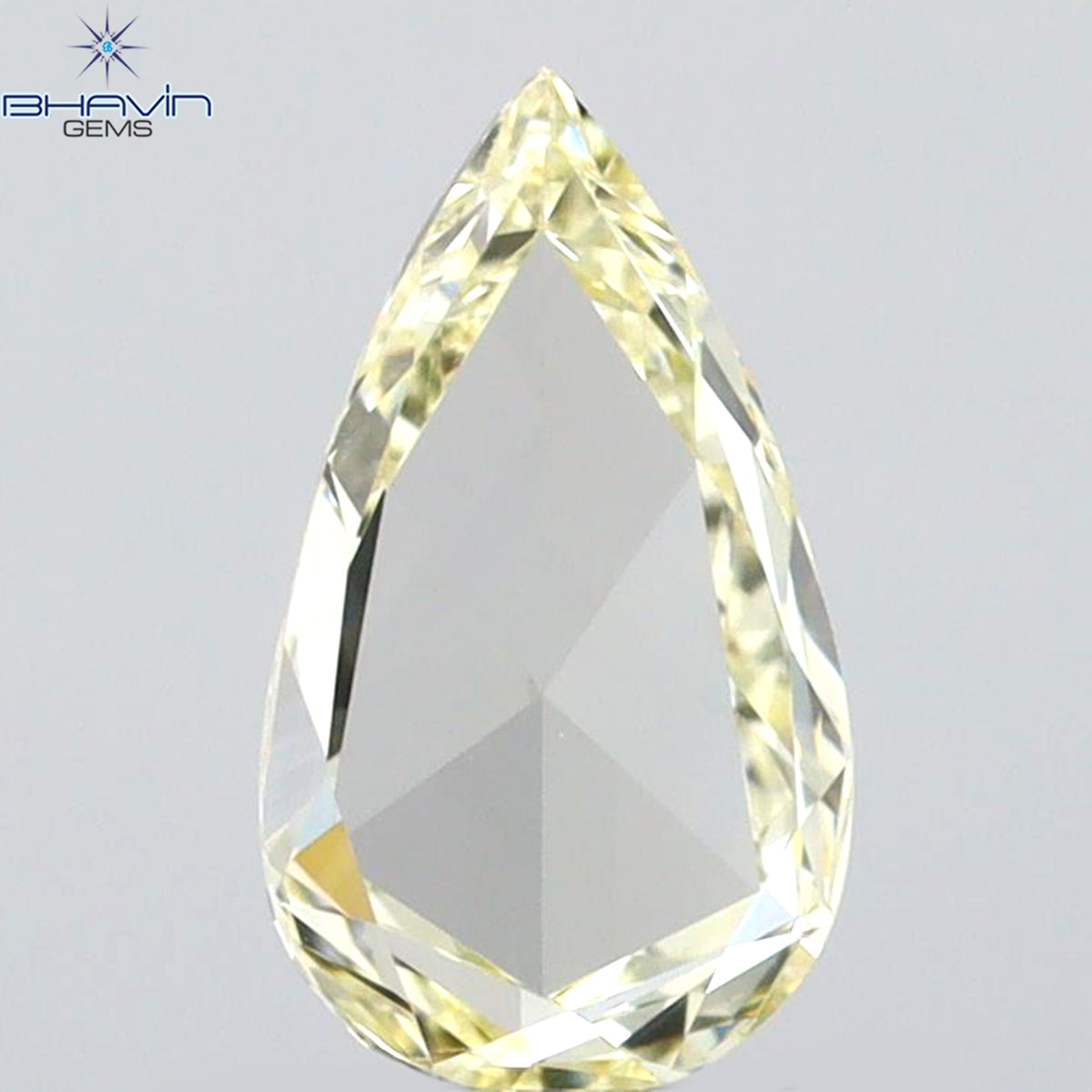 0.64 CT Natural Pear Diamond Light Yellow Color Clarity VVS1 (7.97 MM)