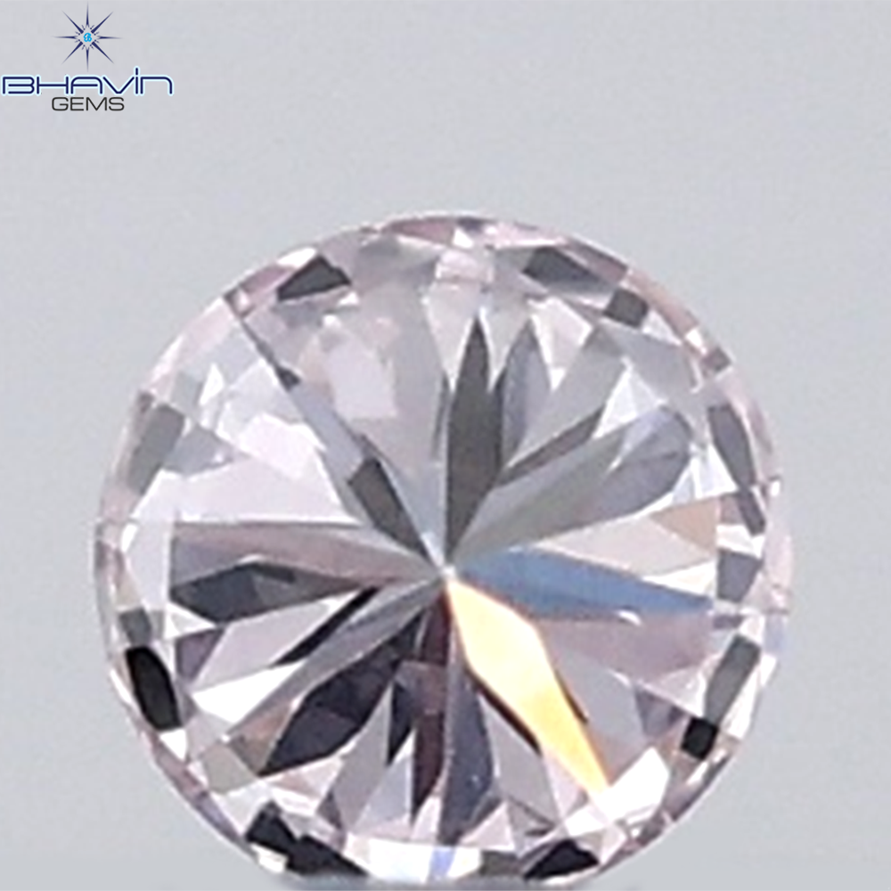0.18 CT ラウンド ローズ カット シェイプ 天然ダイヤモンド ピンク色 I2 クラリティ (3.86 MM)