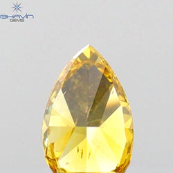 0.23 CT Pear Shape Natural Diamond Orange Color SI1 Clarity (5.00 MM)