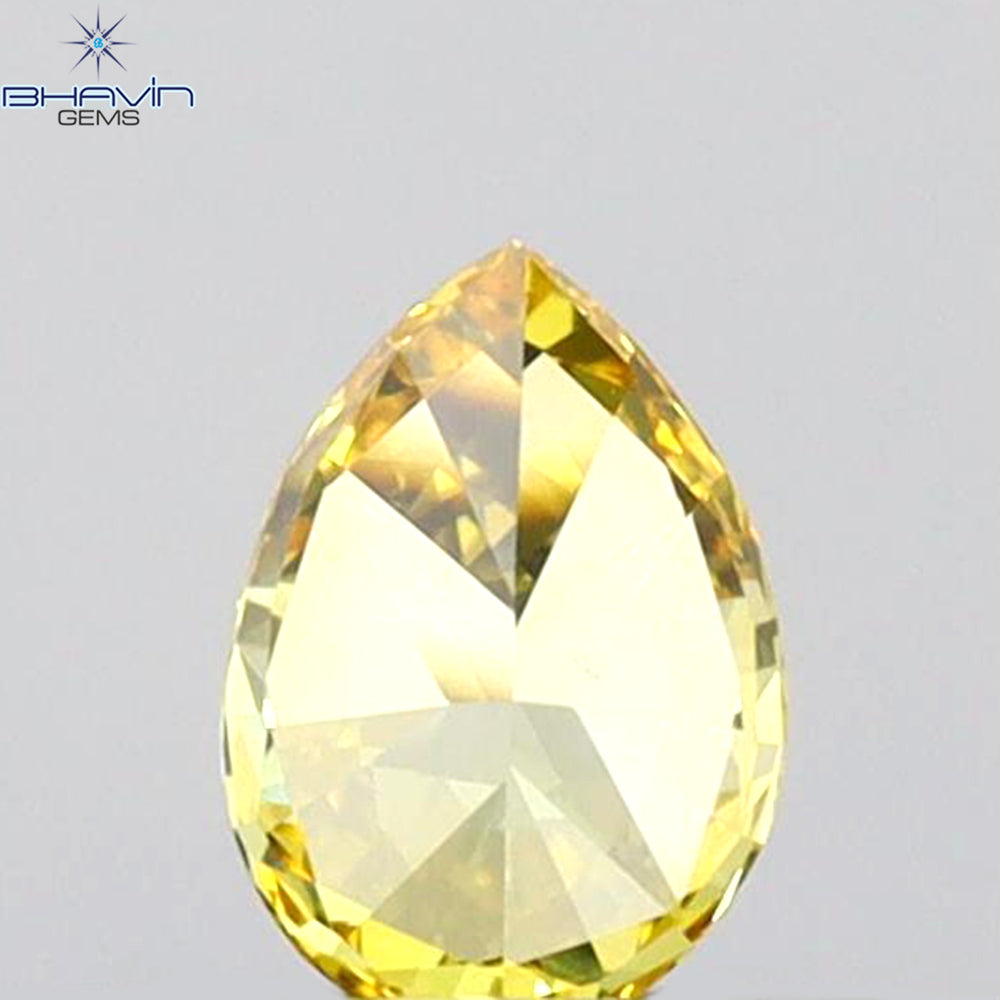 0.21 CT Pear Shape Natural Diamond Orange Color VS1 Clarity (4.66 MM)