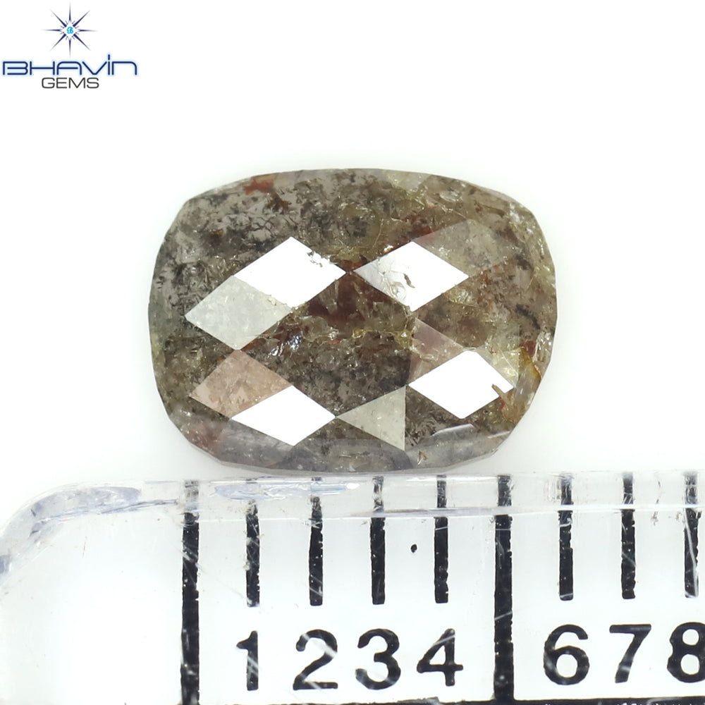 0.60 CT Cushion Shape Natural Diamond Brown Color I3 Clarity (6.98 MM)