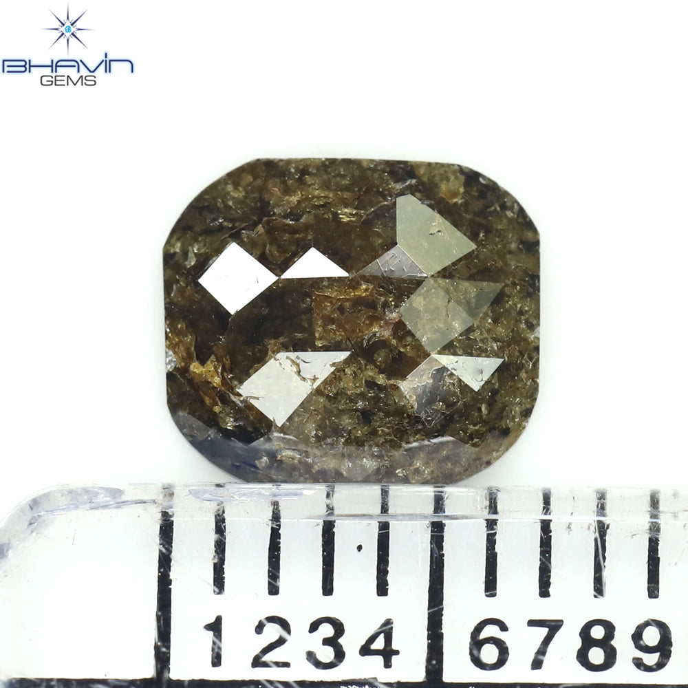 0.76 CT Cushion Shape Natural Diamond Brown Color I3 Clarity (7.00 MM)