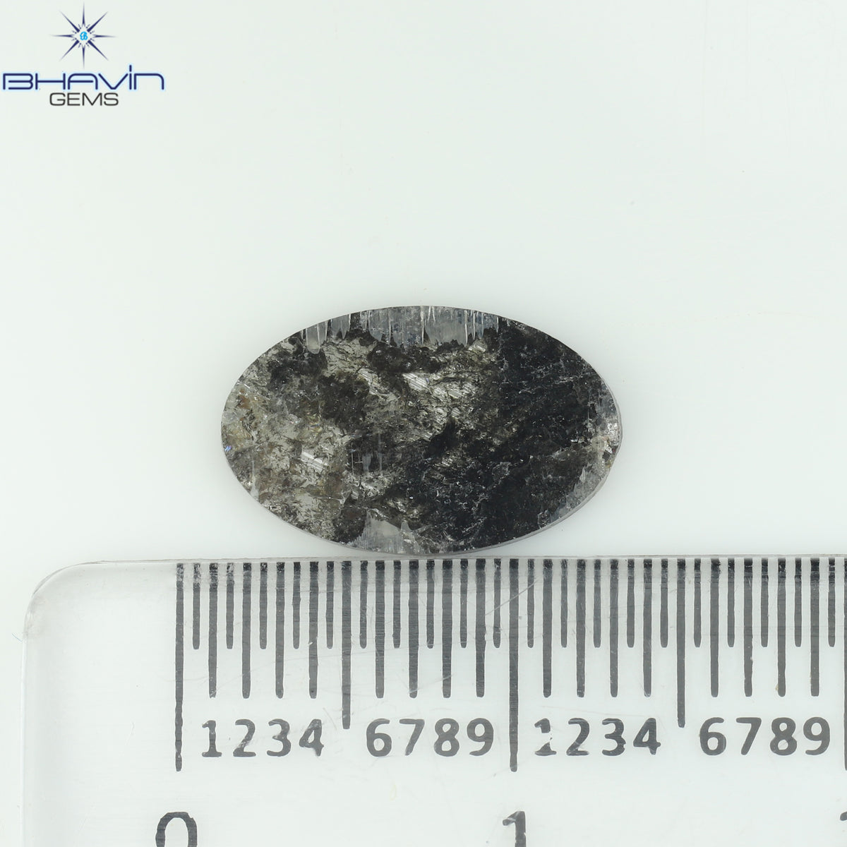 3.36 CT ペア スライス シェイプ ナチュラル ダイヤモンド ソルト アンド ペッパー カラー I3 クラリティ (15.82 MM)