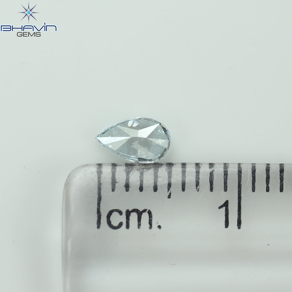 0.23 CT ペアシェイプ ナチュラル ダイヤモンド グリーン カラー I2 クラリティ (6.27 MM)