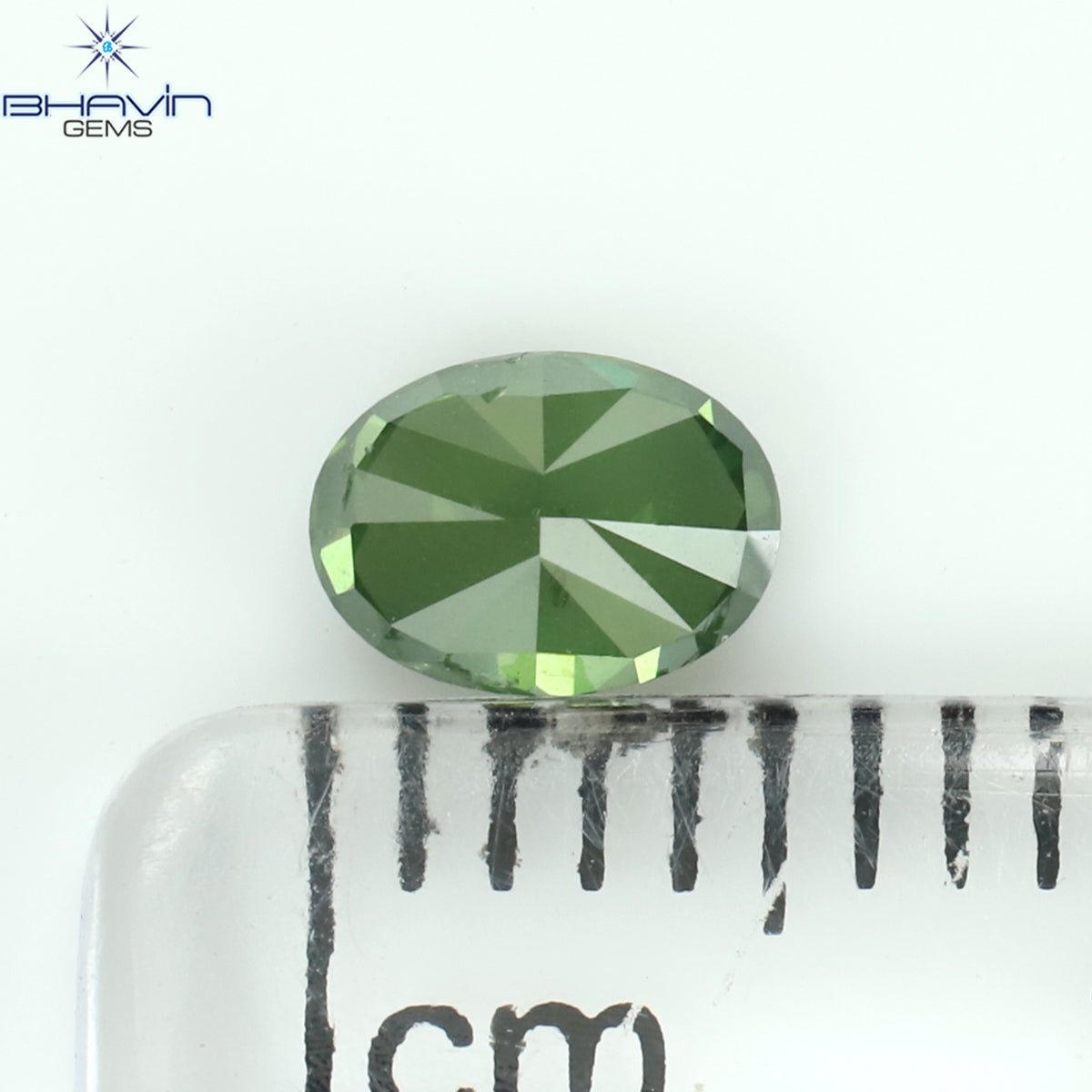 0.41 CT Natural Oval Diamond Enhanced Green Color Clarity I1 (5.19 MM)