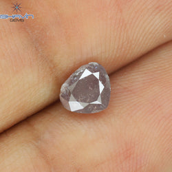 0.80 CT Heart Shape Natural Diamond Pink Color I3 Clarity (5.60 MM)