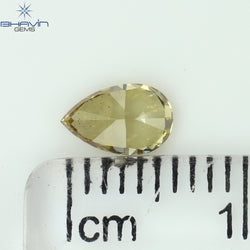 0.50 CT Pear Shape Natural Diamond Green (Chameleon) Color VS2 Clarity (6.46 MM)