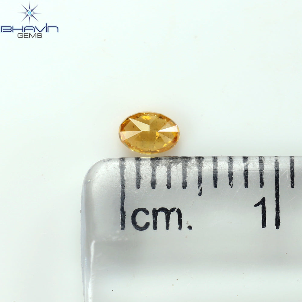 0.15 CT Oval Shape Natural Diamond Orange Color SI2 Clarity (4.00 MM)