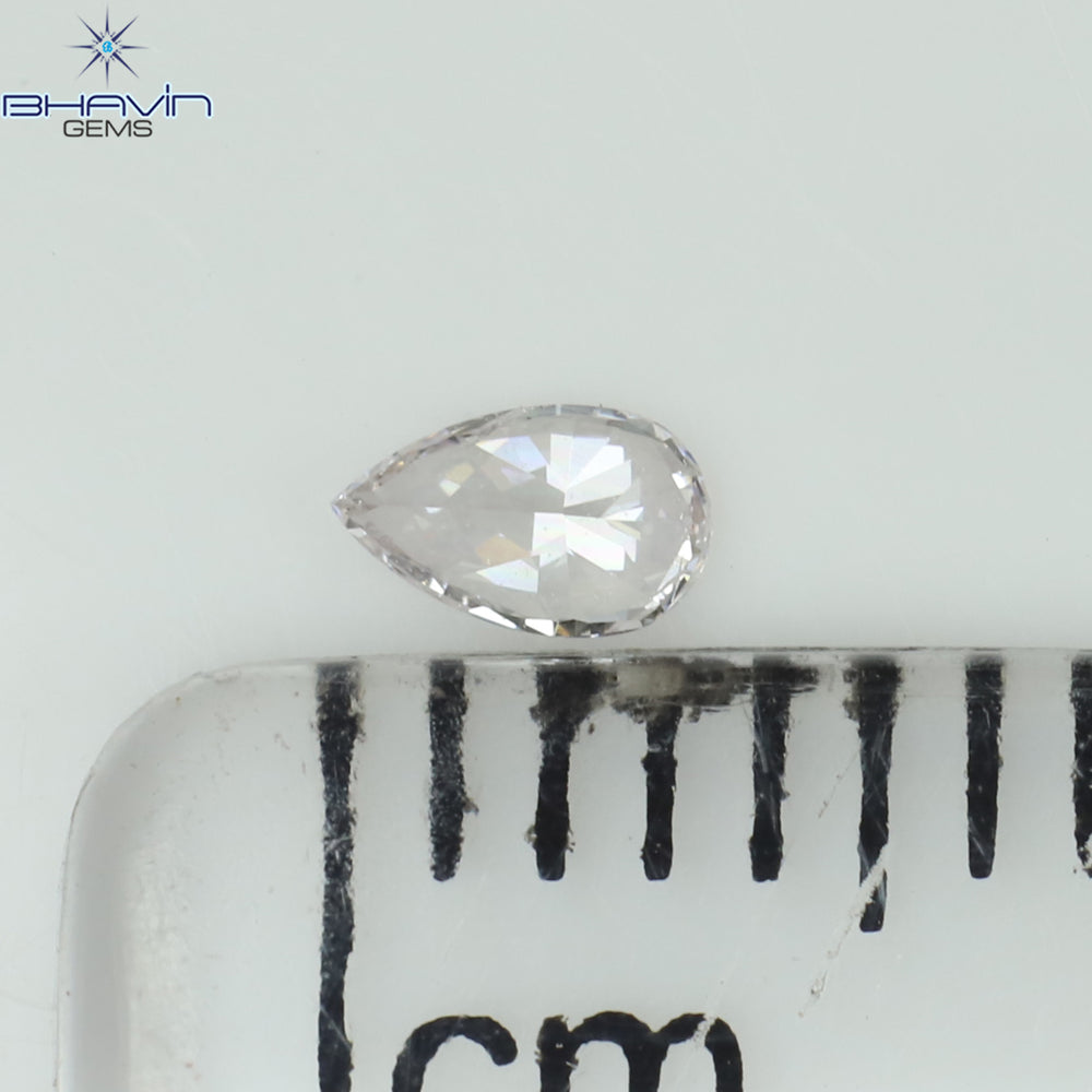 0.08 CT ペアシェイプ ナチュラル ダイヤモンド ピンク色 VS1 クラリティ (3.45 MM)