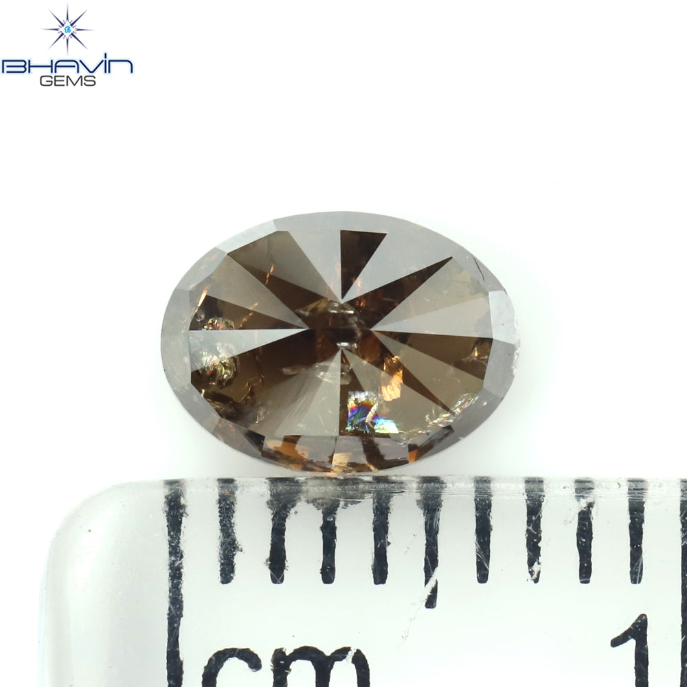 1.30 CT オーバル シェイプ ナチュラル ルース ダイヤモンド グリーン カラー I3 クラリティ (7.45 MM)