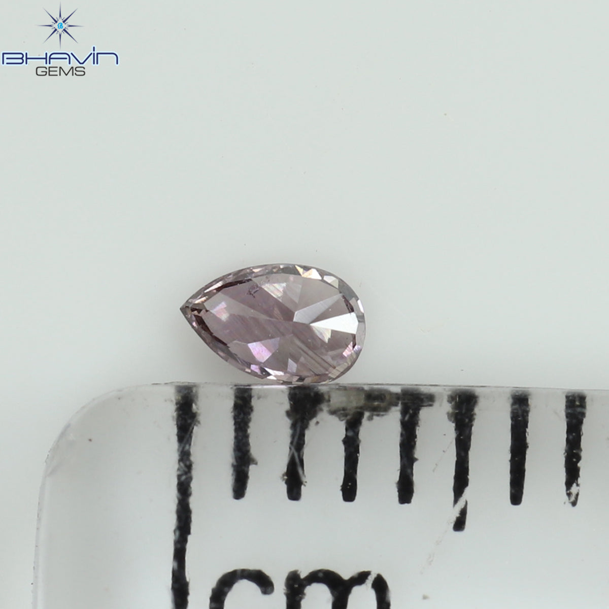 0.07 CT ペアシェイプ 天然ダイヤモンド ピンクカラー SI1 クラリティ (3.35 MM)