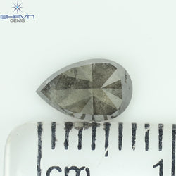 0.80 CT Pear Shape Natural Loose Diamond Salt And Pepper Color I3 Clarity (7.24 MM)