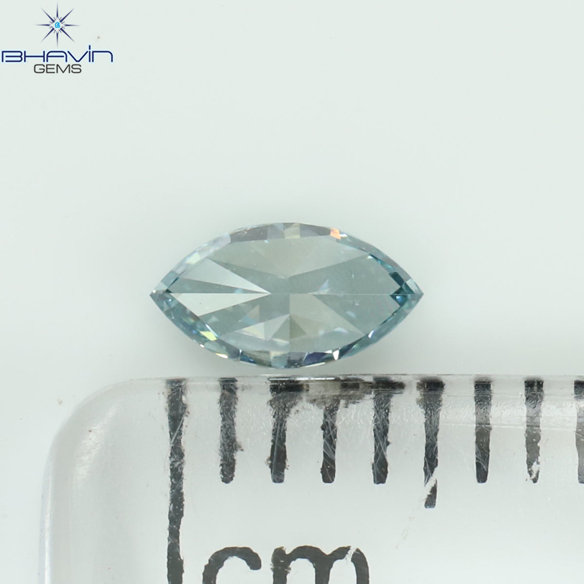 0.21 CT Natural Marquise Diamond Enhanced Intense Blue Color Clarity VS2 (5.40 MM)